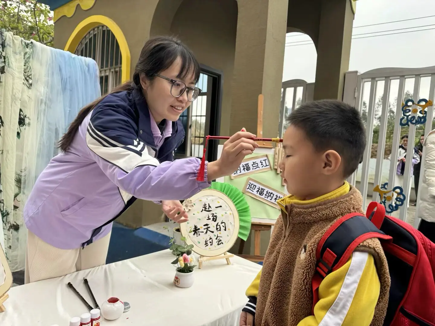 老师给点了一个漂亮的小红点